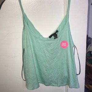Teal crop top with back detail
